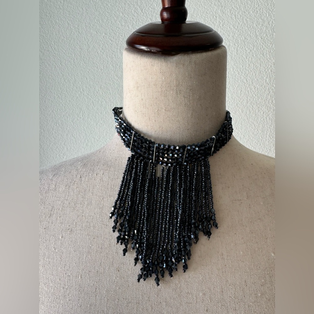 Beaded Chocker Grey/Black